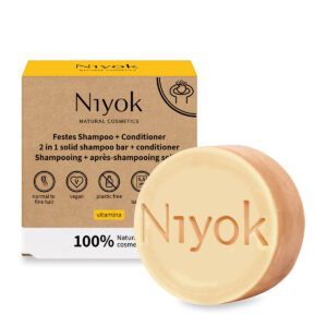 NIYOK | Στερεό Σαμπουάν & Conditioner Vitamina - Με άρωμα εσπεριδοειδών, 80 g